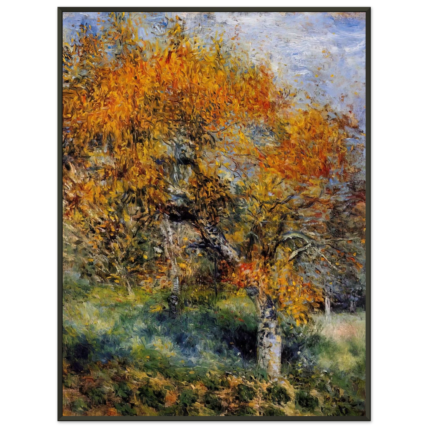 PierreAuguste Renoir  The Pear Tree Framed Art Print  - Aluminum Frame - 40x50 cm / 16x20 inches