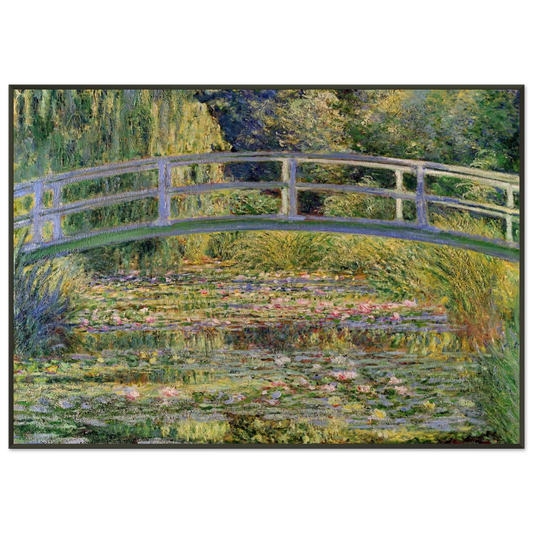 claude monet  The Japanese Bridge The WaterLily Pond Framed Art Print  - Aluminum Frame - 21x29.7 cm / 8x12"