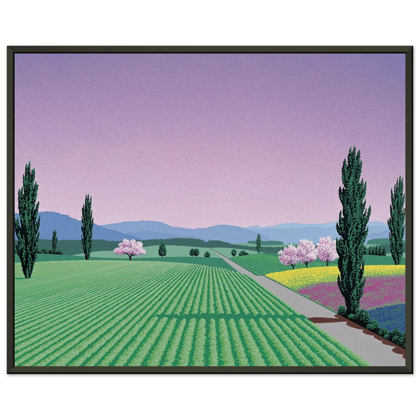 Hiroshi Nagai  Farmlands Framed Art Print  - Aluminum Frame - 40x50 cm / 16x20 inches