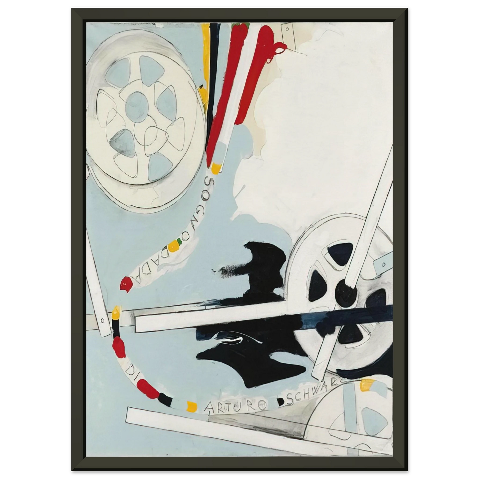 Mario Schifano  Il Sogno Dada di Arturo Schwarz  1965 Framed Art Print  - Aluminum Frame - 70x100 cm / 28x40 inches