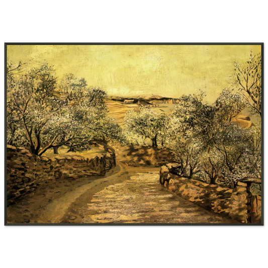 Salvador Dali  THE LANE TO PORT LLIGAT WITH VIEW OF CAP CREUS Framed Art Print  - Aluminum Frame - 21x29.7 cm / 8x12"
