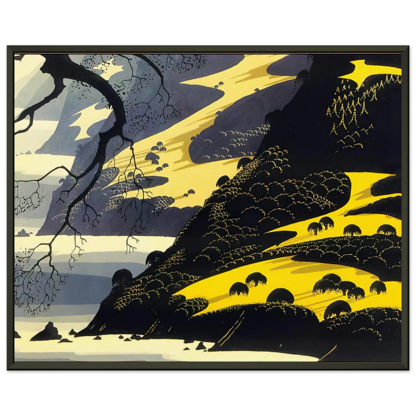 Eyvind Earle  Coastal Fog Framed Art Print  - Aluminum Frame - 60x80 cm / 24x32 inches