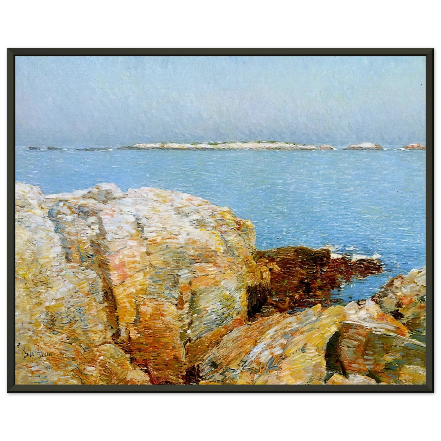 Childe Hassam  Duck Island Framed Art Print  - Aluminum Frame - 70x100 cm / 28x40 inches