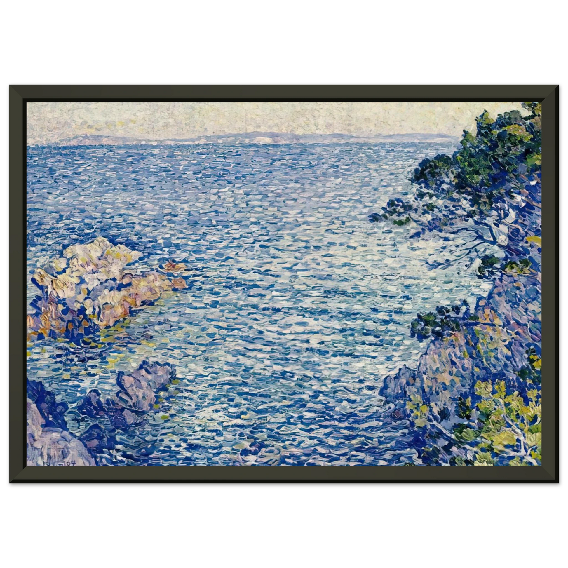Theo van Rysselberghe  THE POINT OF ROSSIGNOL 1904 Framed Art Print  - Aluminum Frame - 40x50 cm / 16x20 inches