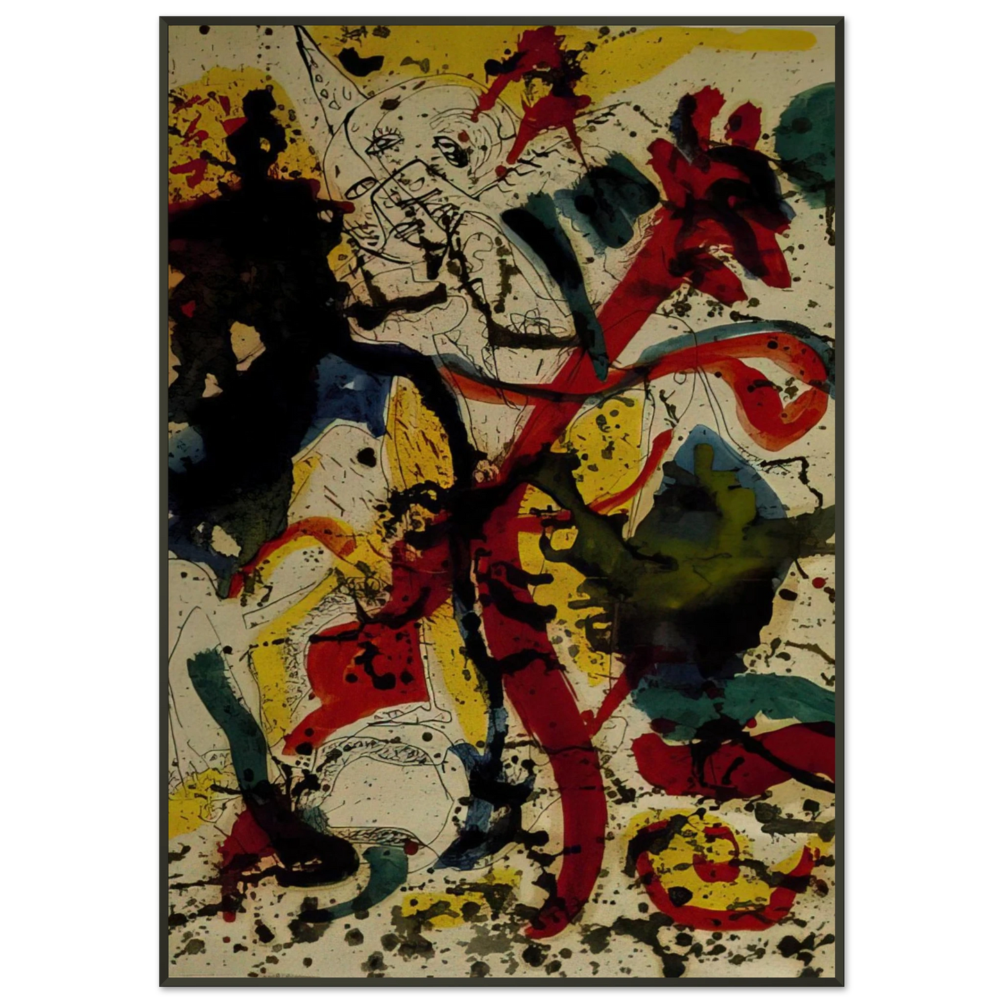 Jackson Pollock  UNTITLED 1944 Framed Art Print  - Aluminum Frame - 21x29.7 cm / 8x12"