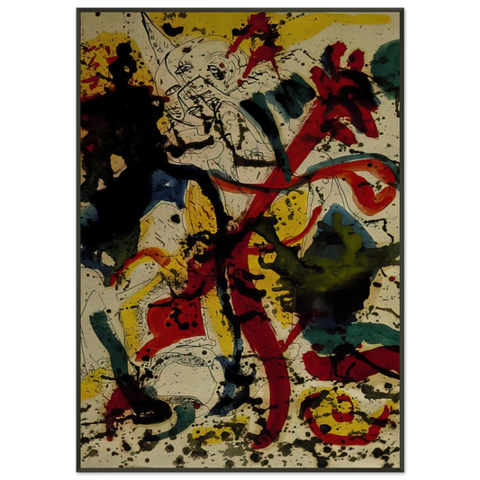 Jackson Pollock  UNTITLED 1944 Framed Art Print  - Aluminum Frame - 21x29.7 cm / 8x12"