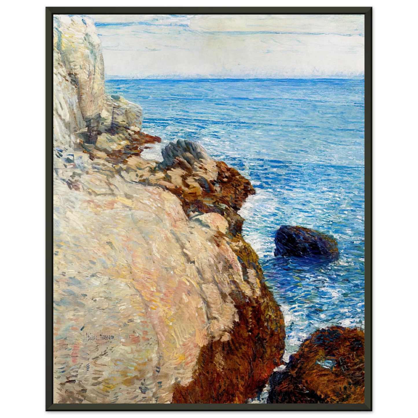 Childe Hassam  The East Headland Appledore  Isles of Shoals Framed Art Print  - Aluminum Frame - 40x50 cm / 16x20 inches