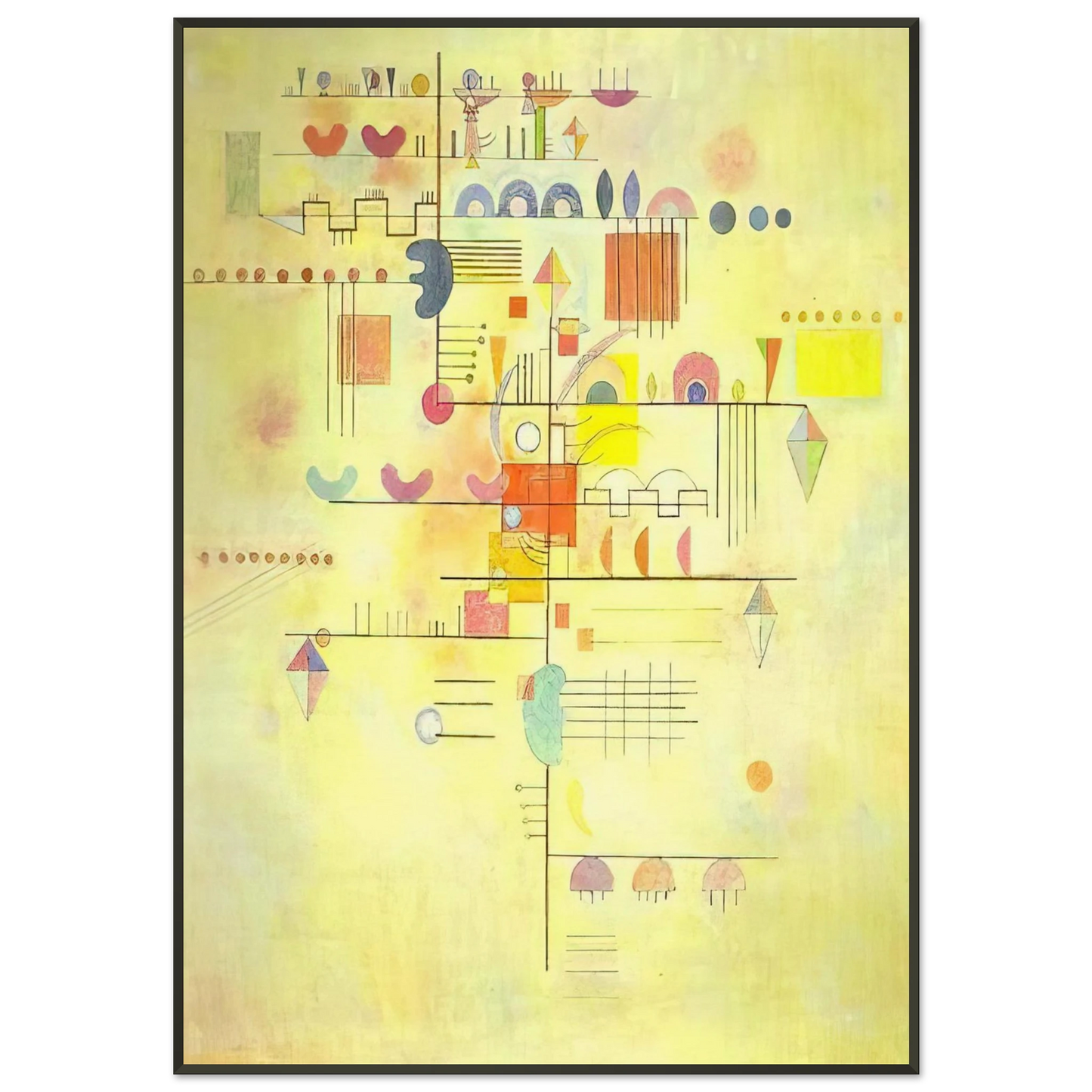 Wassily Kandinsky  GENTLE ACCENT 1934 Framed Art Print  - Aluminum Frame - 21x29.7 cm / 8x12"