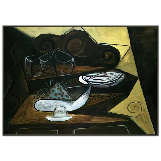 Pablo Picasso  The Buffet  Catalan  Framed Art Print  - Aluminum Frame - 21x29.7 cm / 8x12"