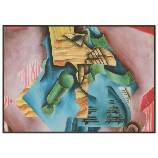 Juan Gris  VIOLINE AND GLASS 1913 Framed Art Print  - Aluminum Frame - 21x29.7 cm / 8x12"