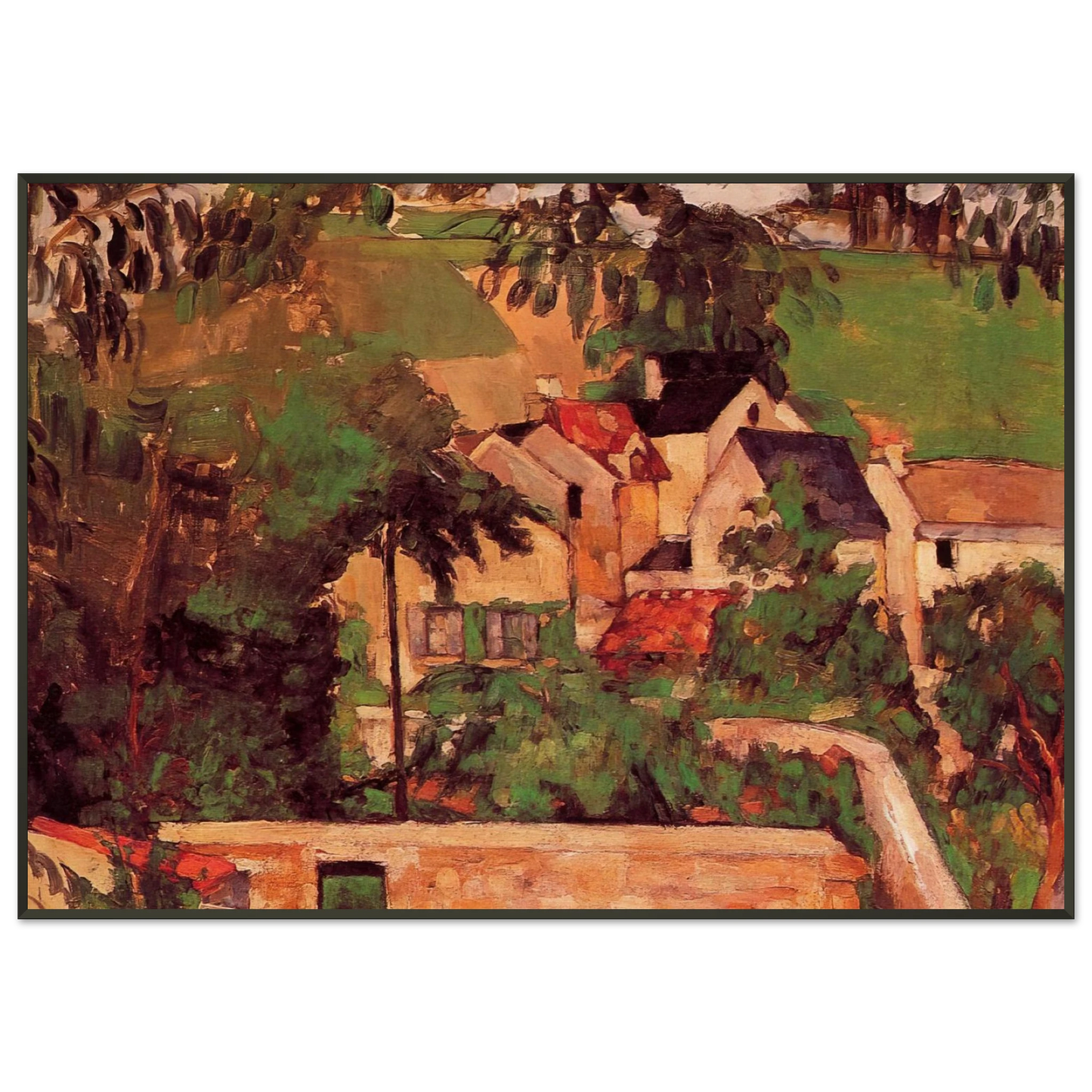 Paul Cezanne  Etude  Paysage a Auvers Framed Art Print  - Aluminum Frame - 21x29.7 cm / 8x12"