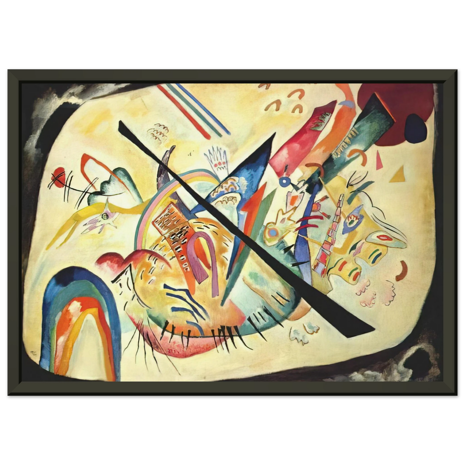 Wassily Kandinsky  WHITE OVAL 1919 Framed Art Print  - Aluminum Frame - 60x80 cm / 24x32 inches