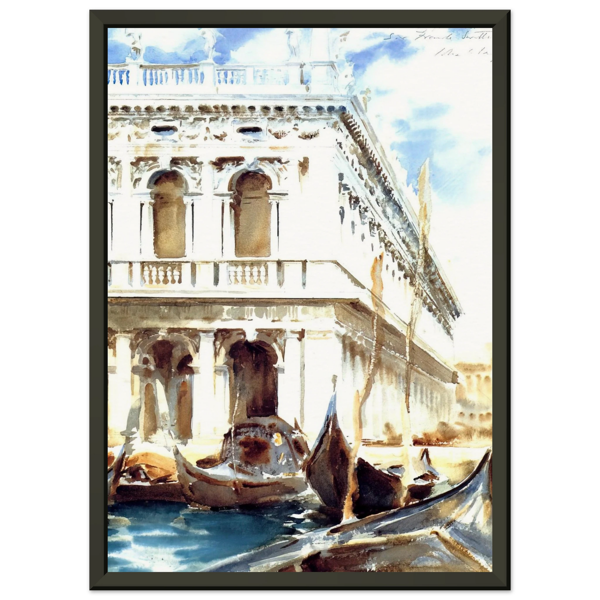 John Singer Sargent  The Libreria Framed Art Print  - Aluminum Frame - 40x50 cm / 16x20 inches
