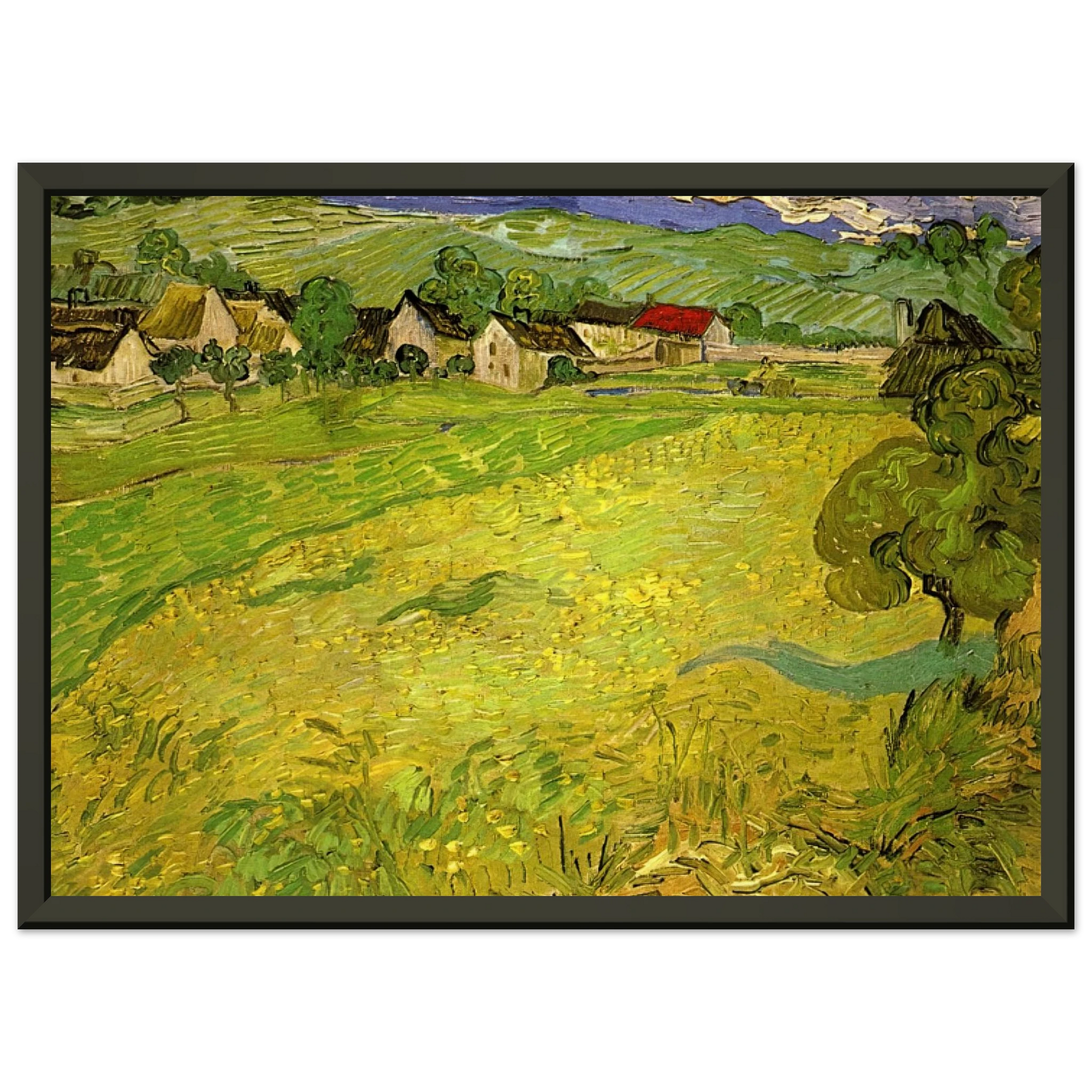 Vincent van Gogh  View of Vessenots near Auvers Framed Art Print  - Aluminum Frame - 40x50 cm / 16x20 inches
