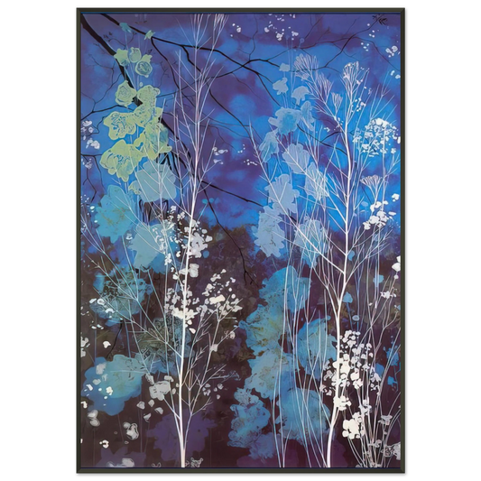 Eyvind Earle  Delphinium Framed Art Print  - Aluminum Frame - 21x29.7 cm / 8x12"