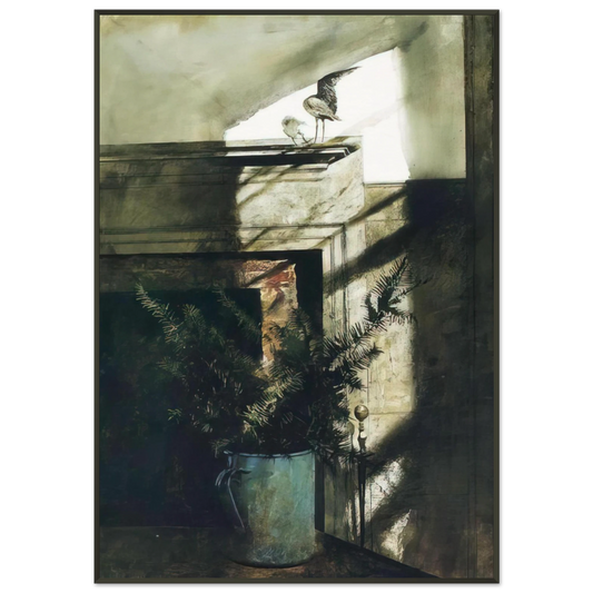 Andrew Wyeth  BIRD IN THE HOUSE Framed Art Print  - Aluminum Frame - 21x29.7 cm / 8x12"