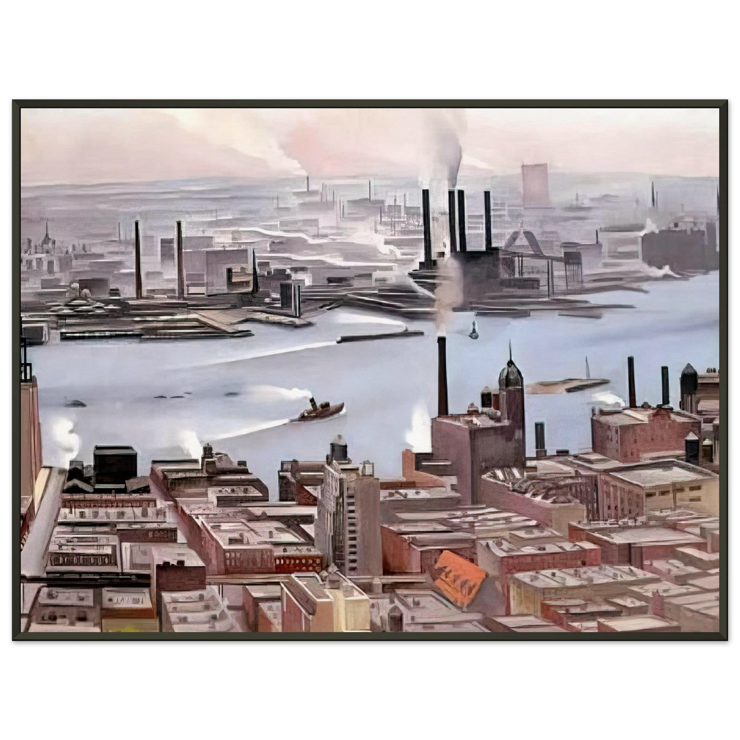 Georgia OKeeffe  East River from the Thirtieth Story of the Shelton Hotel Framed Art Print  - Aluminum Frame - 40x50 cm / 16x20 inches