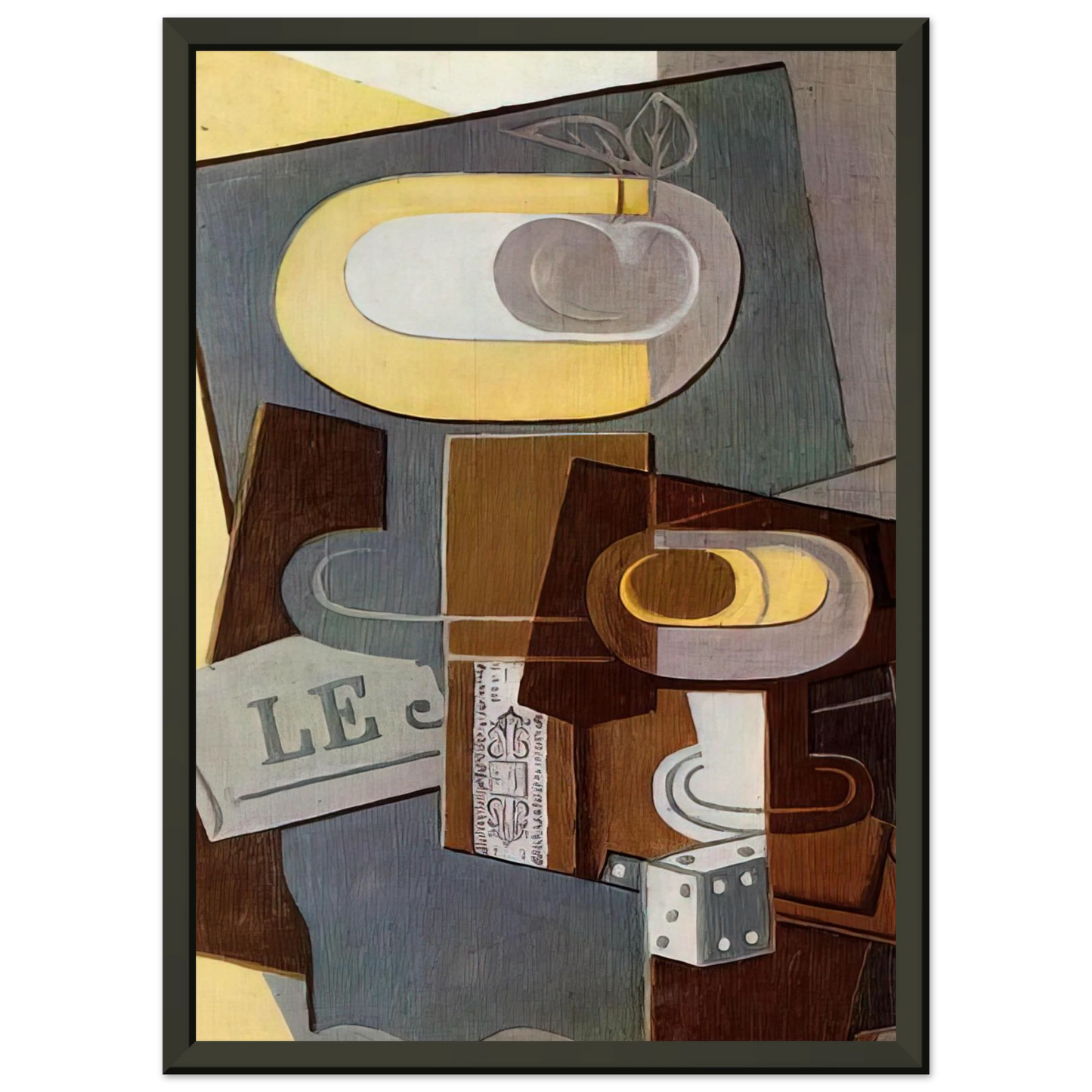 Juan Gris  THE DICE 1922 Framed Art Print  - Aluminum Frame - 40x50 cm / 16x20 inches