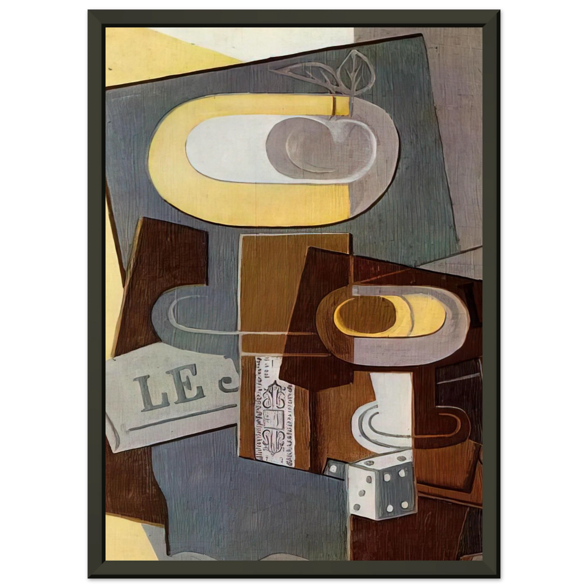 Juan Gris  THE DICE 1922 Framed Art Print  - Aluminum Frame - 40x50 cm / 16x20 inches