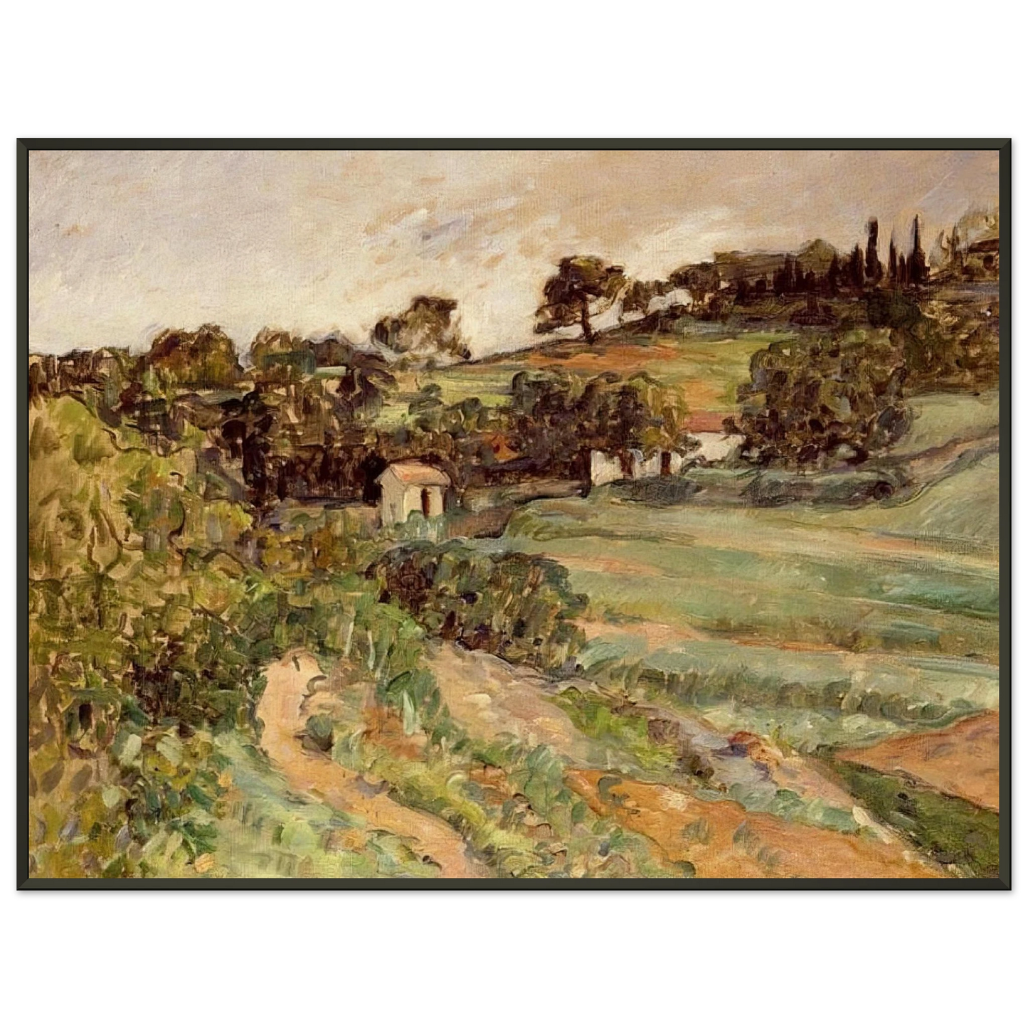 Paul Cezanne  Landscape in Provence Framed Art Print  - Aluminum Frame - 40x50 cm / 16x20 inches