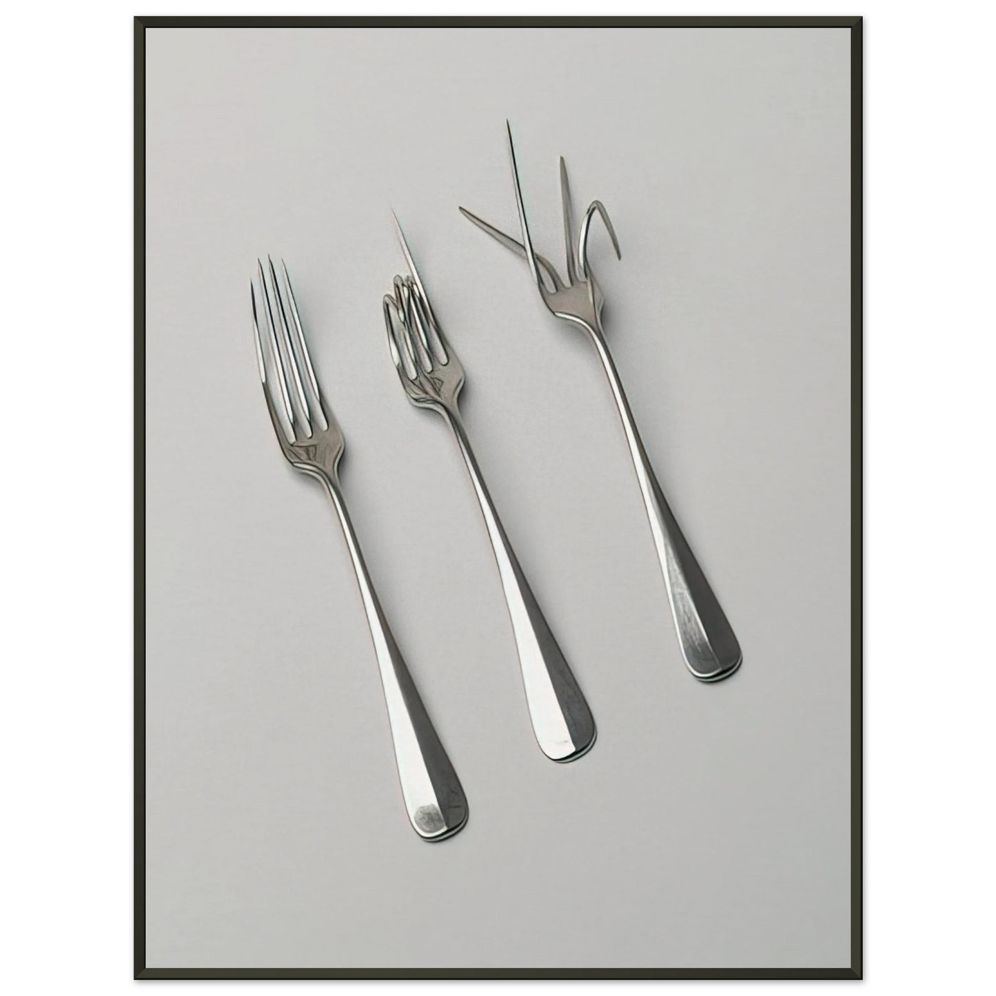 Bruno Munari  Fork Design  1958 Framed Art Print  - Aluminum Frame - 60x80 cm / 24x32 inches