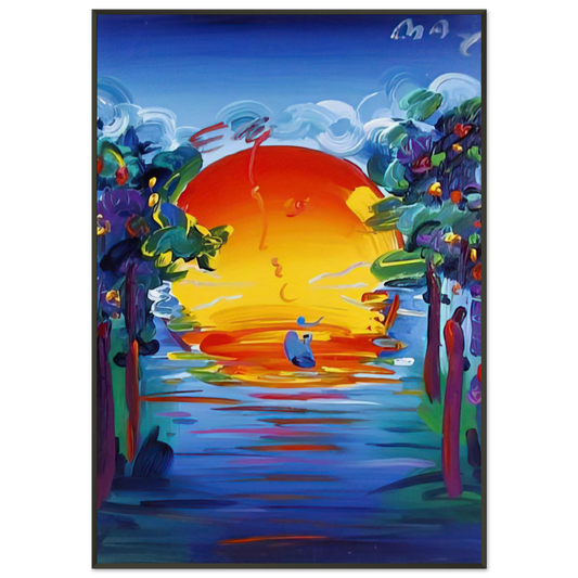 Peter Max  BETTER WORLD 1993 Framed Art Print  - Aluminum Frame - 21x29.7 cm / 8x12"