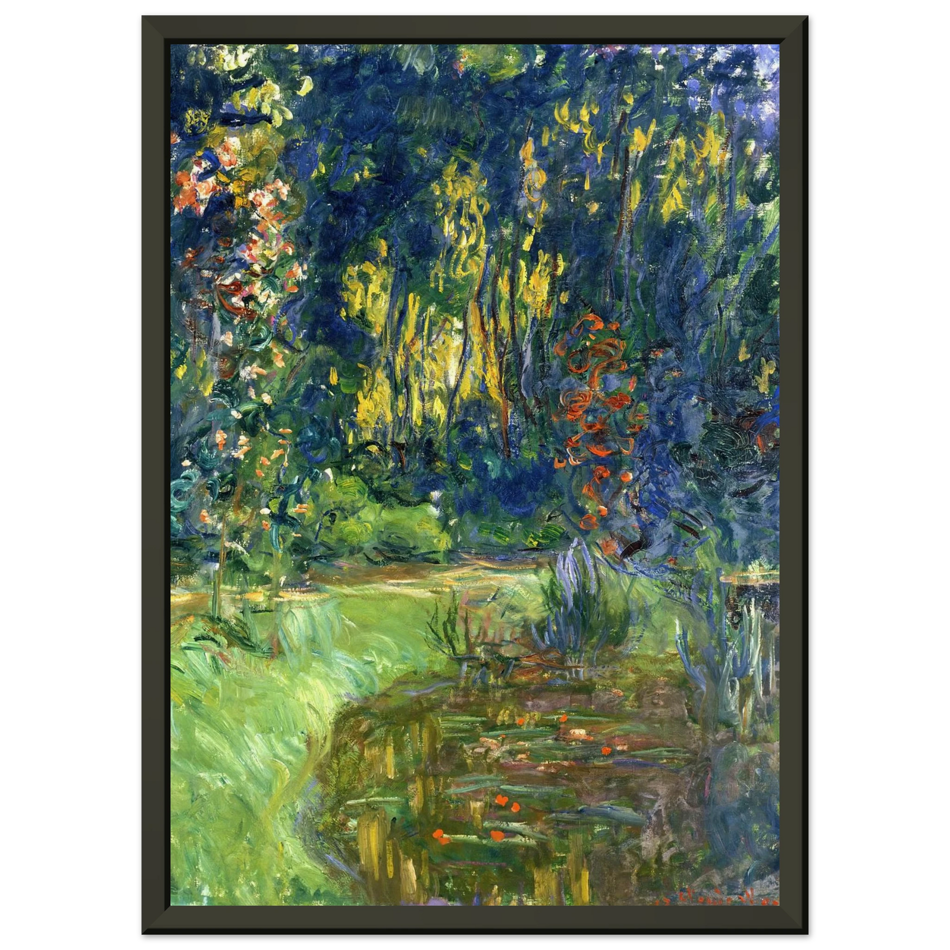 claude monet  Water Lily Pond at Giverny Framed Art Print  - Aluminum Frame - 60x80 cm / 24x32 inches