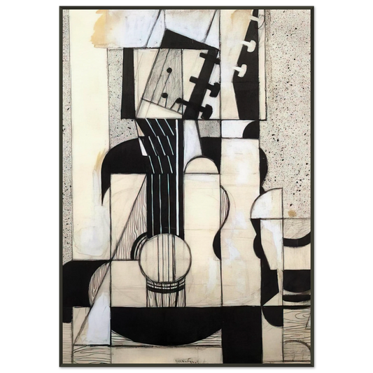Juan Gris  STILL LIFE WITH GUITAR 1913 Framed Art Print  - Aluminum Frame - 21x29.7 cm / 8x12"