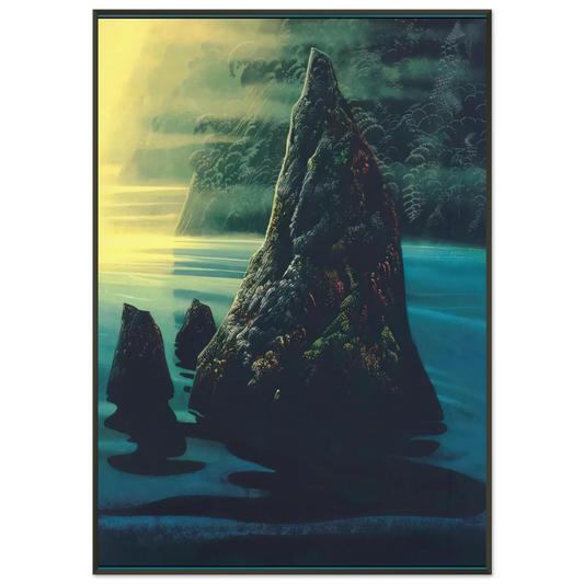 Eyvind Earle  The Rock Framed Art Print  - Aluminum Frame - 21x29.7 cm / 8x12"