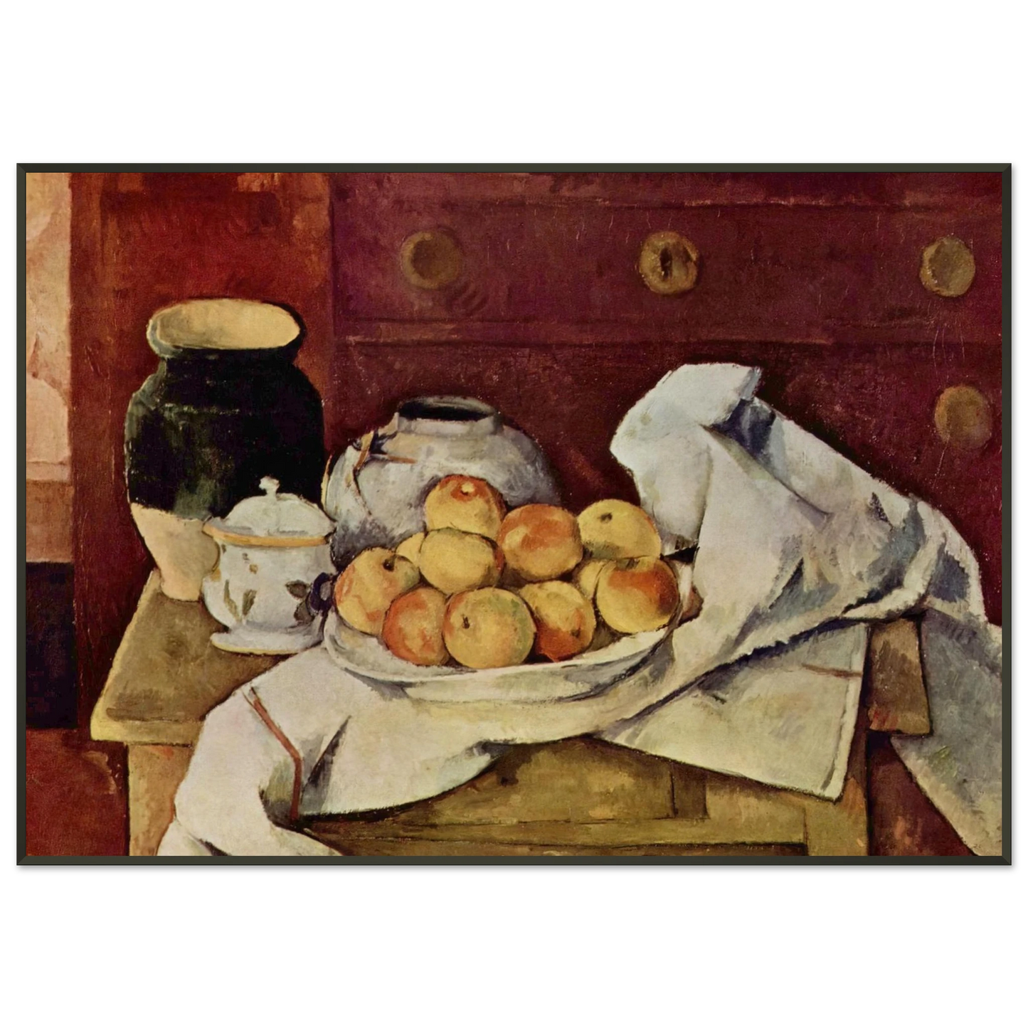 Paul Cezanne  Still Life with a Chest of Drawers Framed Art Print  - Aluminum Frame - 21x29.7 cm / 8x12"