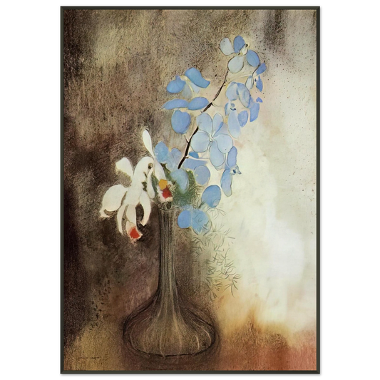 Odilon Redon  ORCHIDS Framed Art Print  - Aluminum Frame - 21x29.7 cm / 8x12"
