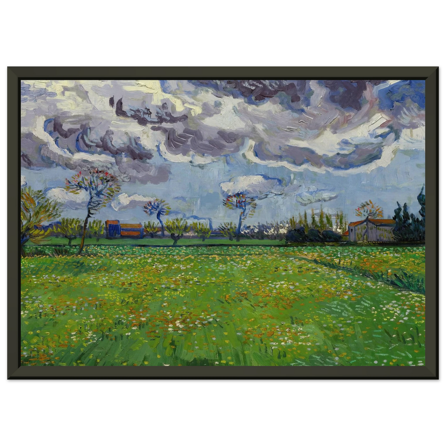 Vincent van Gogh  Landscape under a Stormy Sky Framed Art Print  - Aluminum Frame - 70x100 cm / 28x40 inches