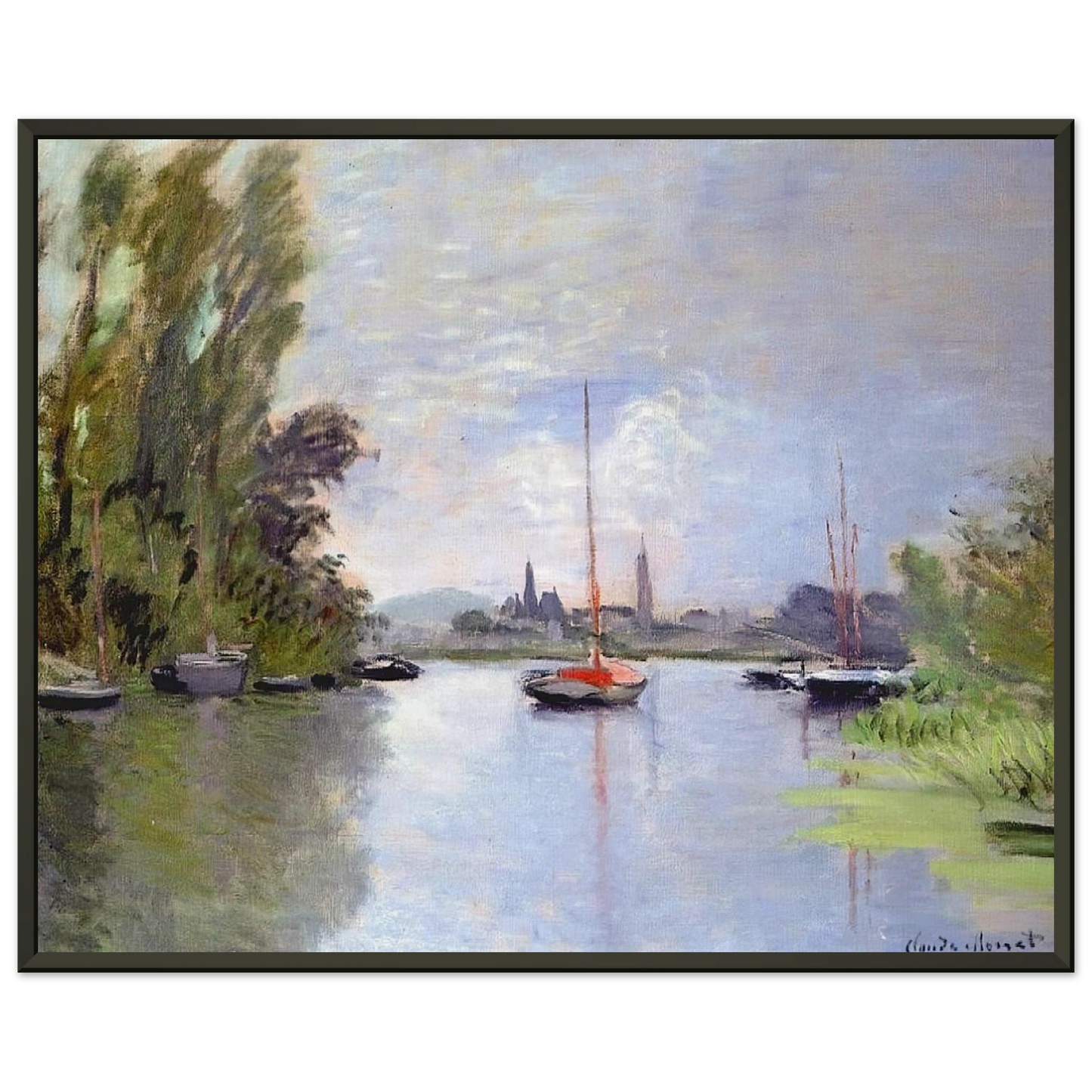 claude monet  Argenteuil Seen from the Small Arm of the Seine Framed Art Print  - Aluminum Frame - 40x50 cm / 16x20 inches
