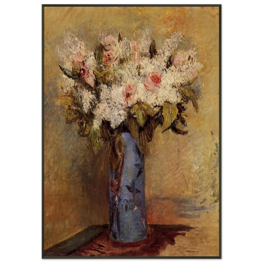 PierreAuguste Renoir  Vase of Lilacs and Roses Framed Art Print  - Aluminum Frame - 21x29.7 cm / 8x12"