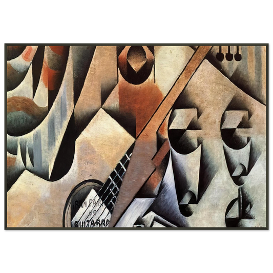 Juan Gris  GUITAR AND GLASSES BANJO AND GLASSES 1912 Framed Art Print  - Aluminum Frame - 21x29.7 cm / 8x12"