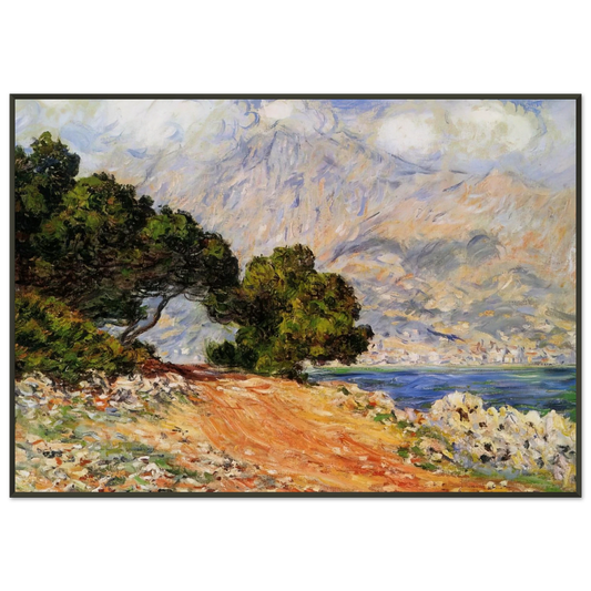 claude monet  Meton Seen from Cap Martin Framed Art Print  - Aluminum Frame - 21x29.7 cm / 8x12"