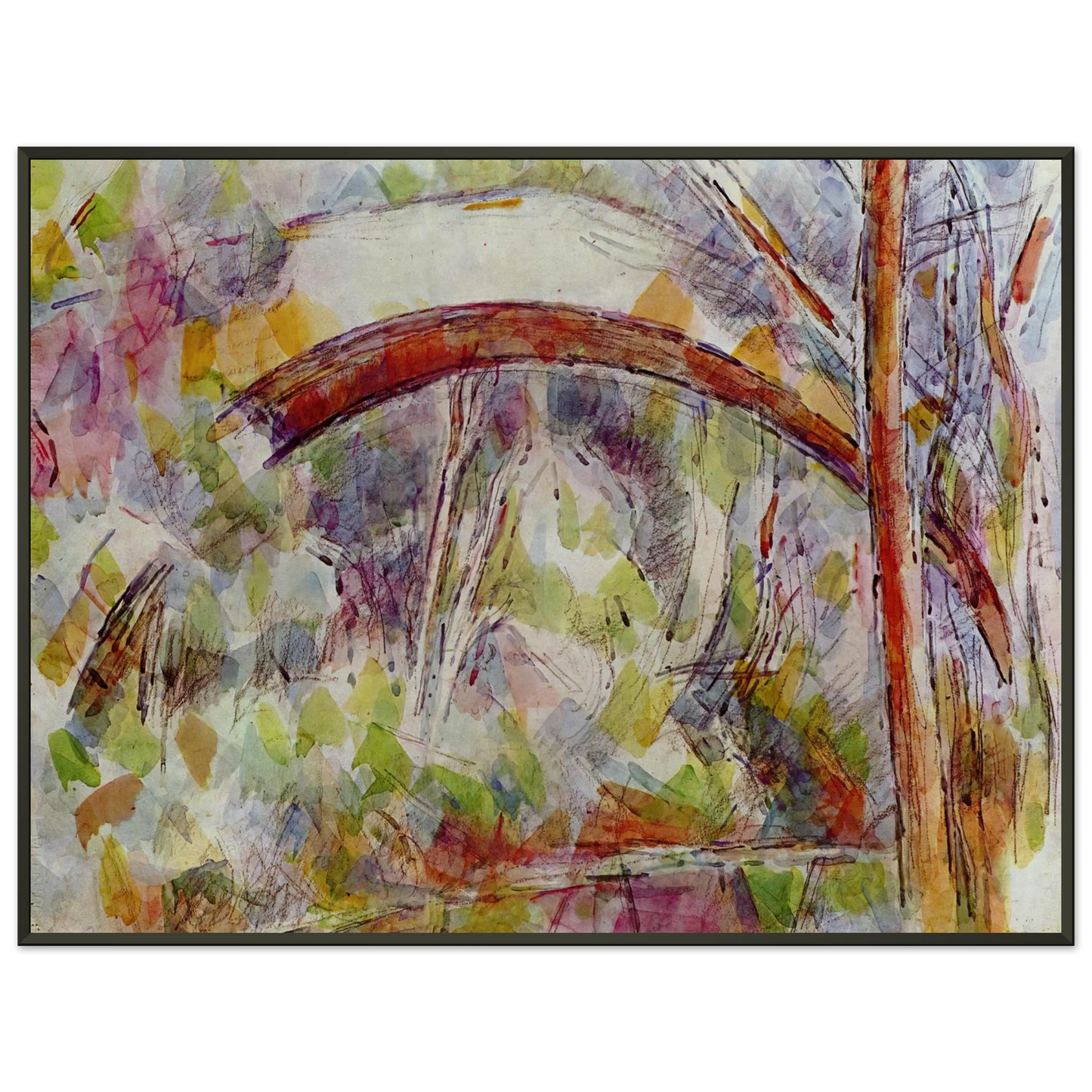 Paul Cezanne  River at the bridge of the three sources Framed Art Print  - Aluminum Frame - 40x50 cm / 16x20 inches