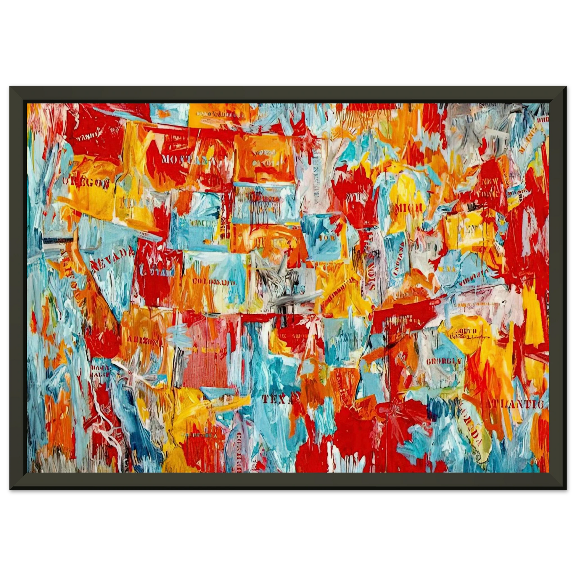 Jasper Johns  MAP Framed Art Print  - Aluminum Frame - 60x80 cm / 24x32 inches