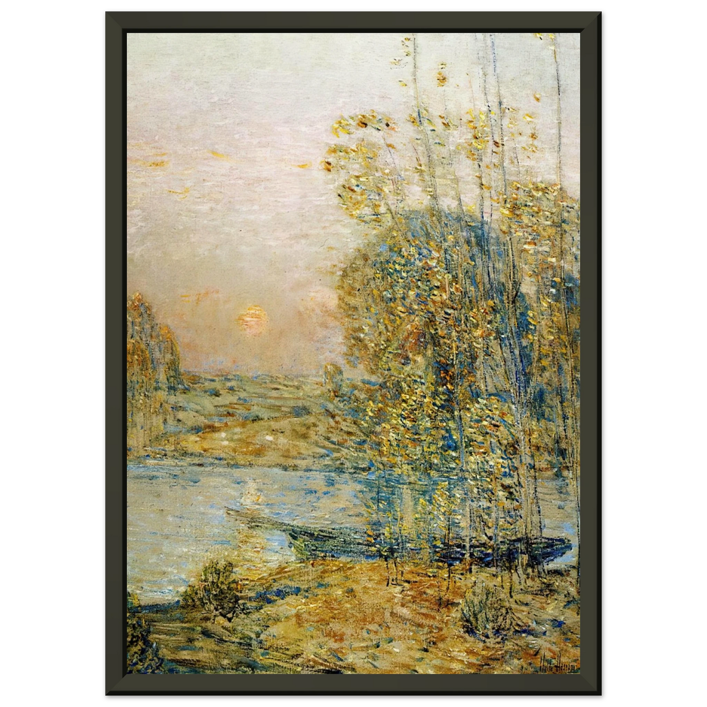 Childe Hassam  Late Afternoon aka Sunset Framed Art Print  - Aluminum Frame - 70x100 cm / 28x40 inches