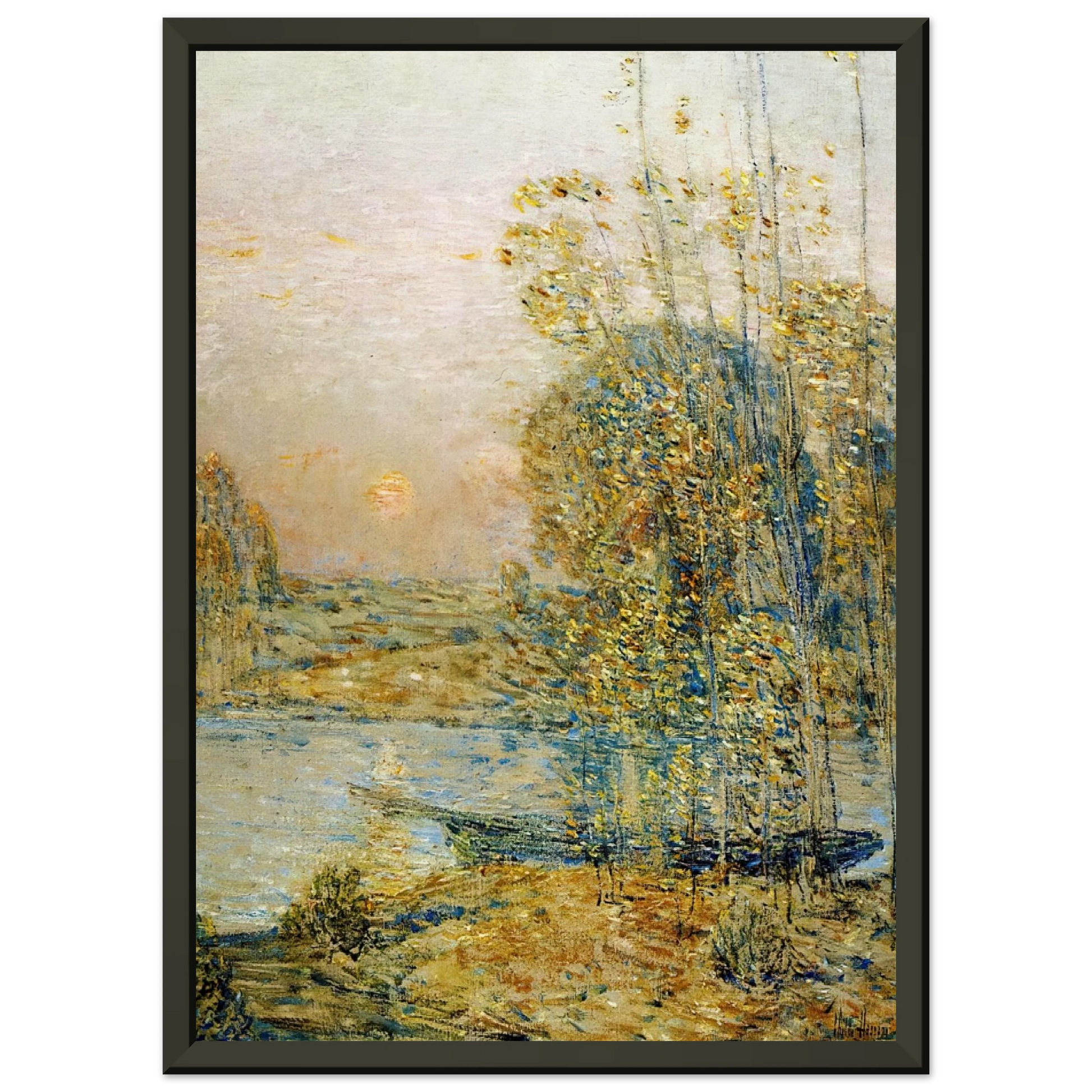Childe Hassam  Late Afternoon aka Sunset Framed Art Print  - Aluminum Frame - 70x100 cm / 28x40 inches