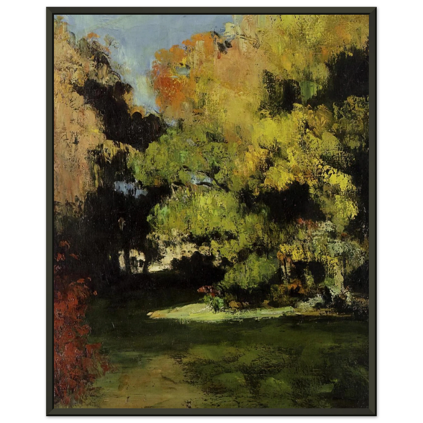 Paul Cezanne  Clearing Framed Art Print  - Aluminum Frame - 40x50 cm / 16x20 inches