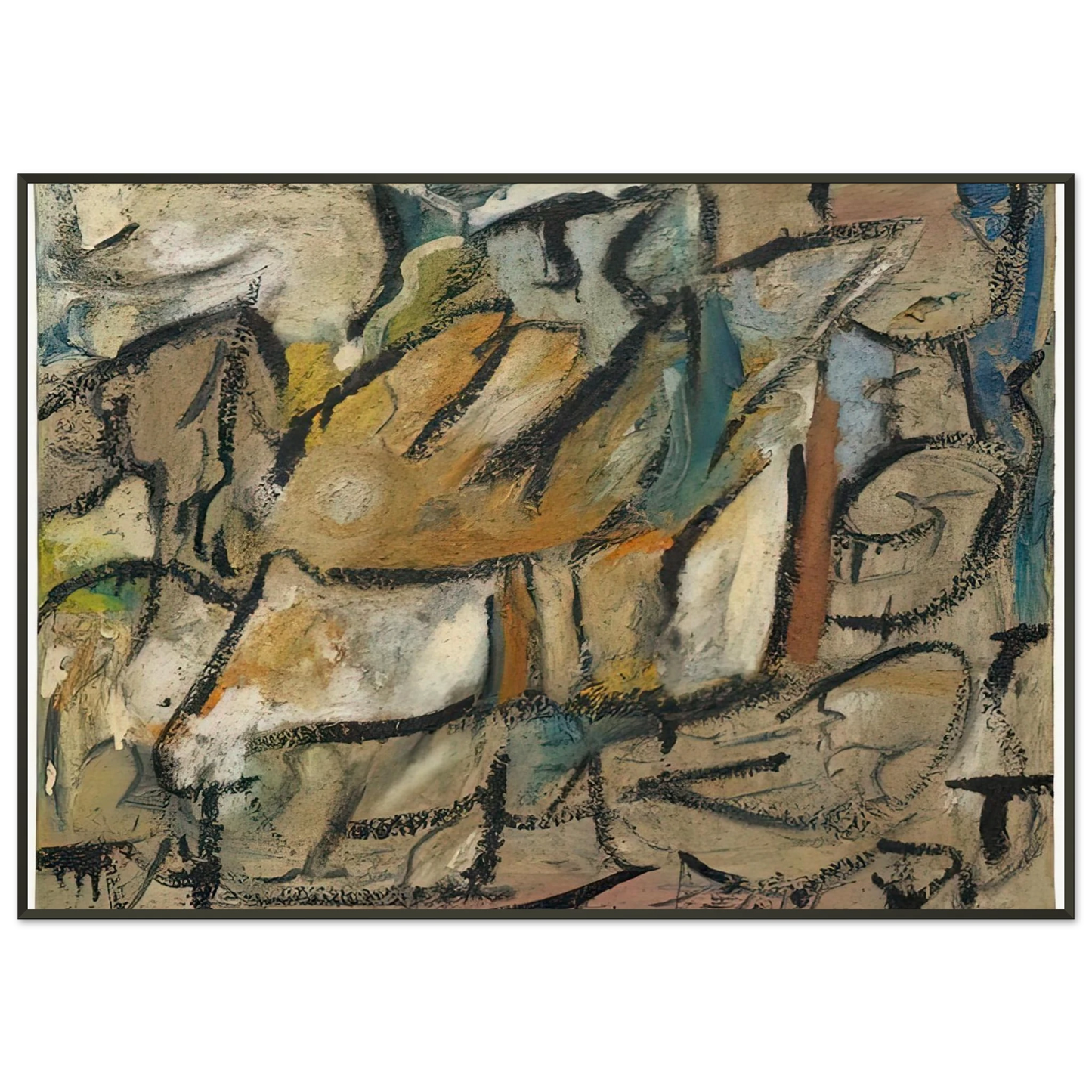 Helen Frankenthaler  August Weather 1951 Framed Art Print  - Aluminum Frame - 21x29.7 cm / 8x12"