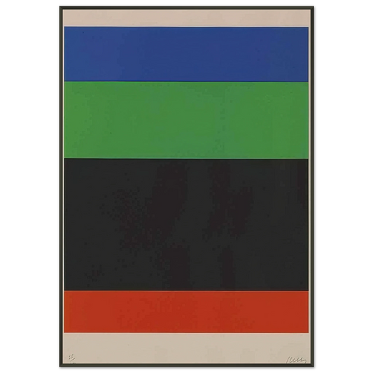 Ellsworth Kelly  BlueGreenBlackRed Framed Art Print  - Aluminum Frame - 21x29.7 cm / 8x12"
