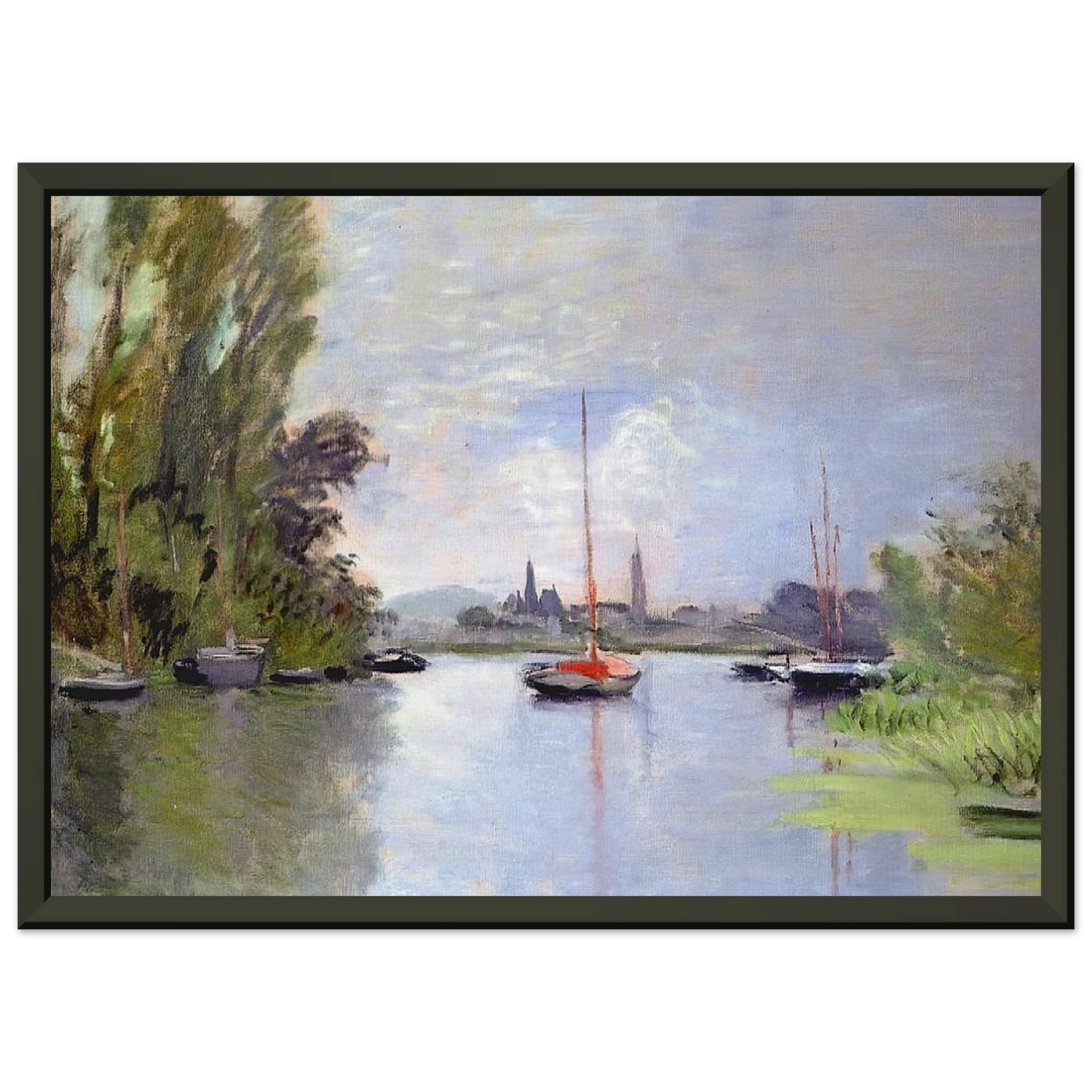 claude monet  Argenteuil Seen from the Small Arm of the Seine Framed Art Print  - Aluminum Frame - 70x100 cm / 28x40 inches