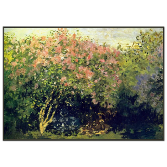 claude monet  Lilacs in the Sun Framed Art Print  - Aluminum Frame - 21x29.7 cm / 8x12"