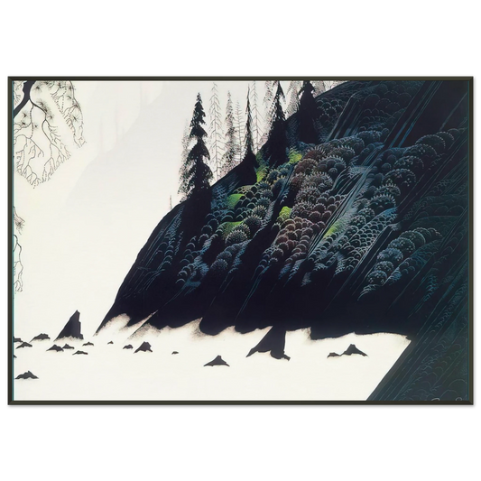 Eyvind Earle  Spruce Redwoods and Pine Framed Art Print  - Aluminum Frame - 21x29.7 cm / 8x12"