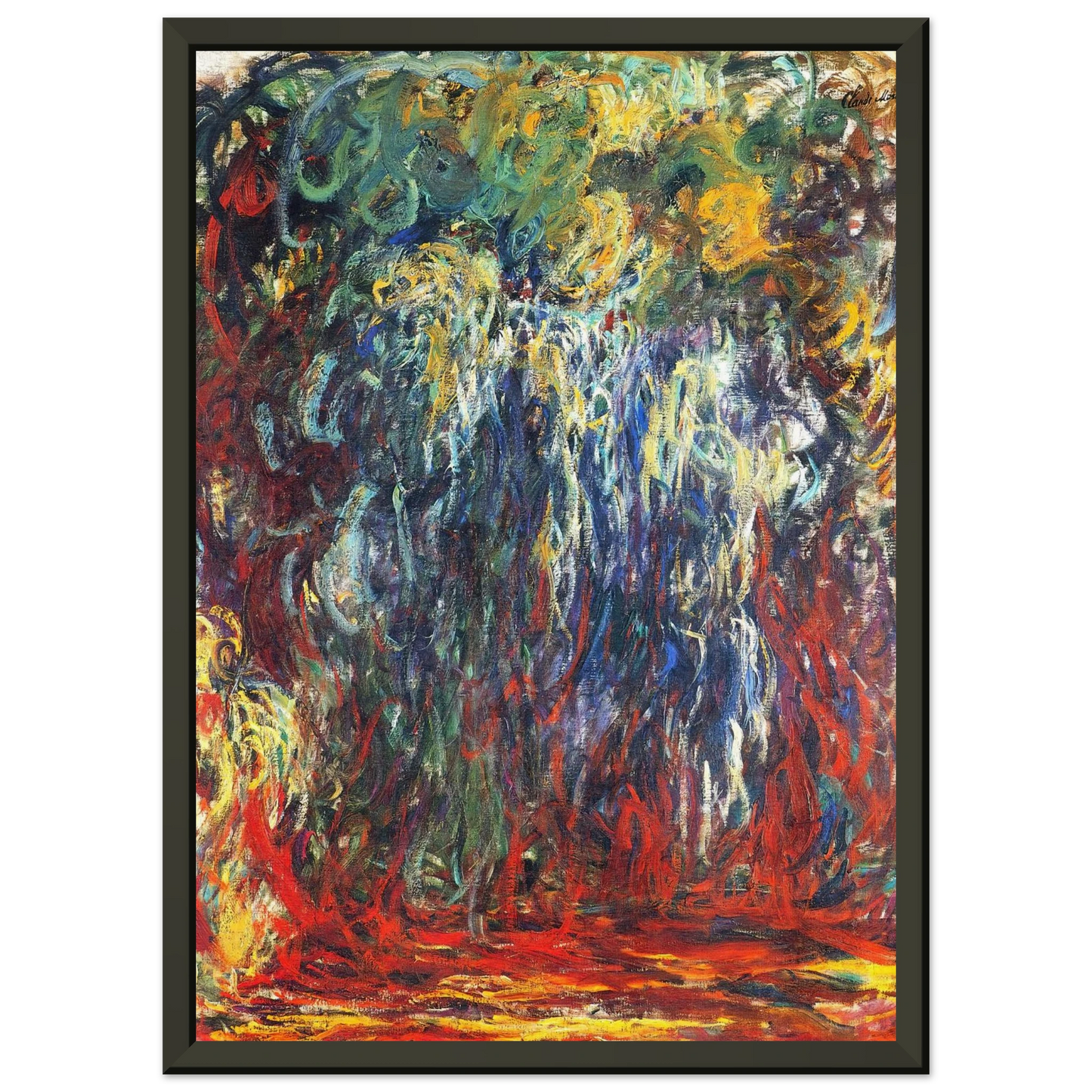 claude monet  Weeping Willow Giverny Framed Art Print  - Aluminum Frame - 40x50 cm / 16x20 inches