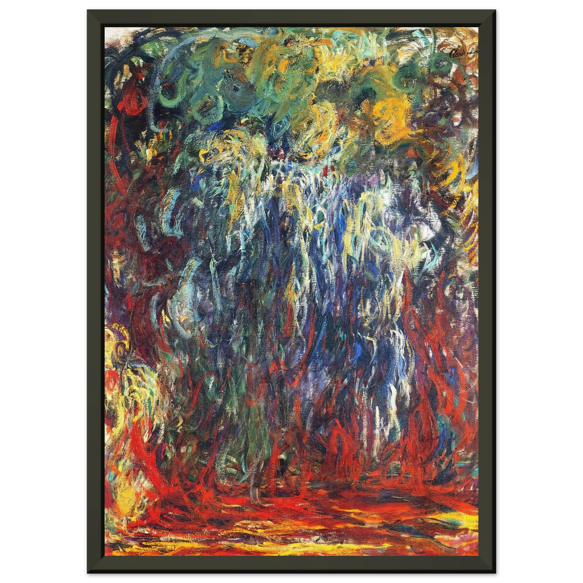 claude monet  Weeping Willow Giverny Framed Art Print  - Aluminum Frame - 40x50 cm / 16x20 inches
