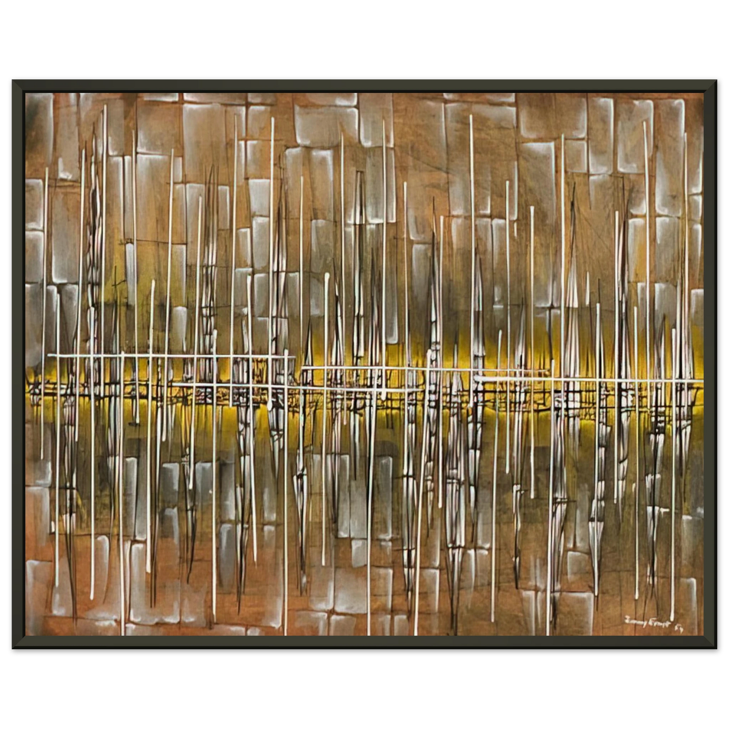Jimmy Ernst  Dialogue II  1954 Framed Art Print  - Aluminum Frame - 40x50 cm / 16x20 inches