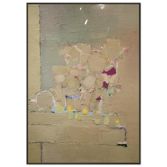 Nicolas de Stael  Flowers  1953 Framed Art Print  - Aluminum Frame - 21x29.7 cm / 8x12"